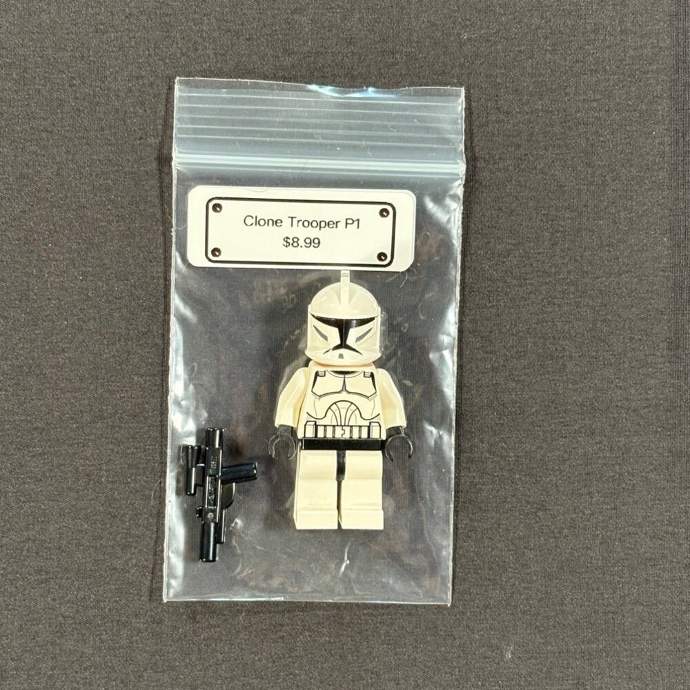 LEGO Star Wars Clone Trooper Phase 1 Large Eyes Minifigure SW0201 w Blaster